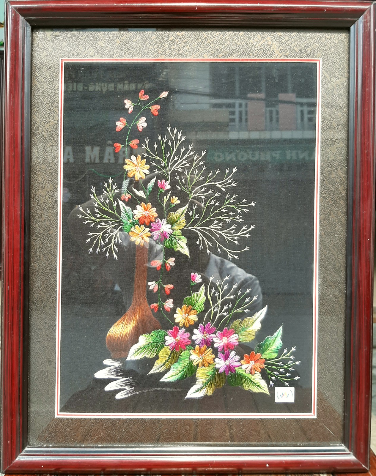 Picture of Tranh thêu Hoa cúc chuỗi (45cm x 60cm)