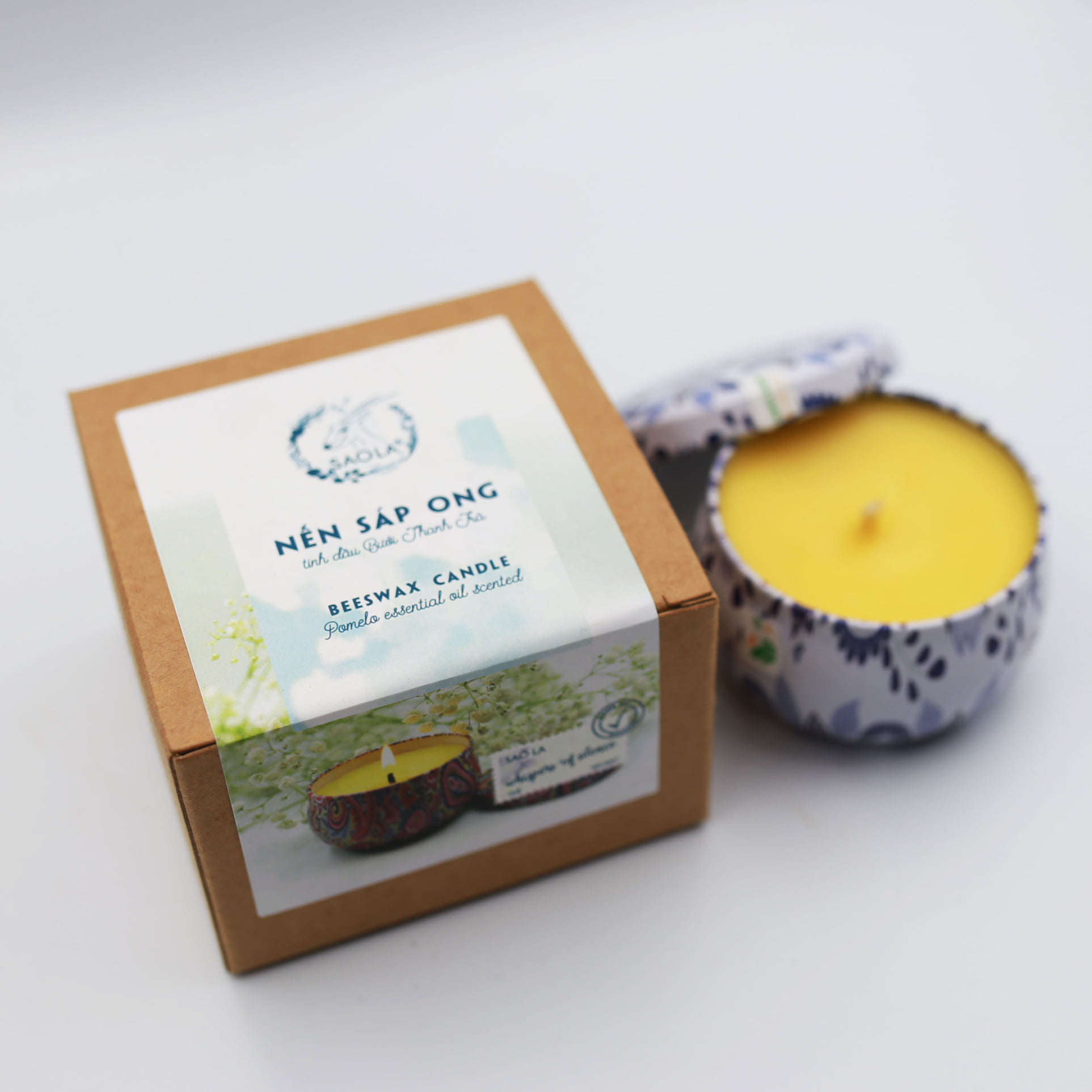 Ảnh của Nến sáp ong tinh dầu Sả chanh, Bưởi thanh trà, Tràm năm gân